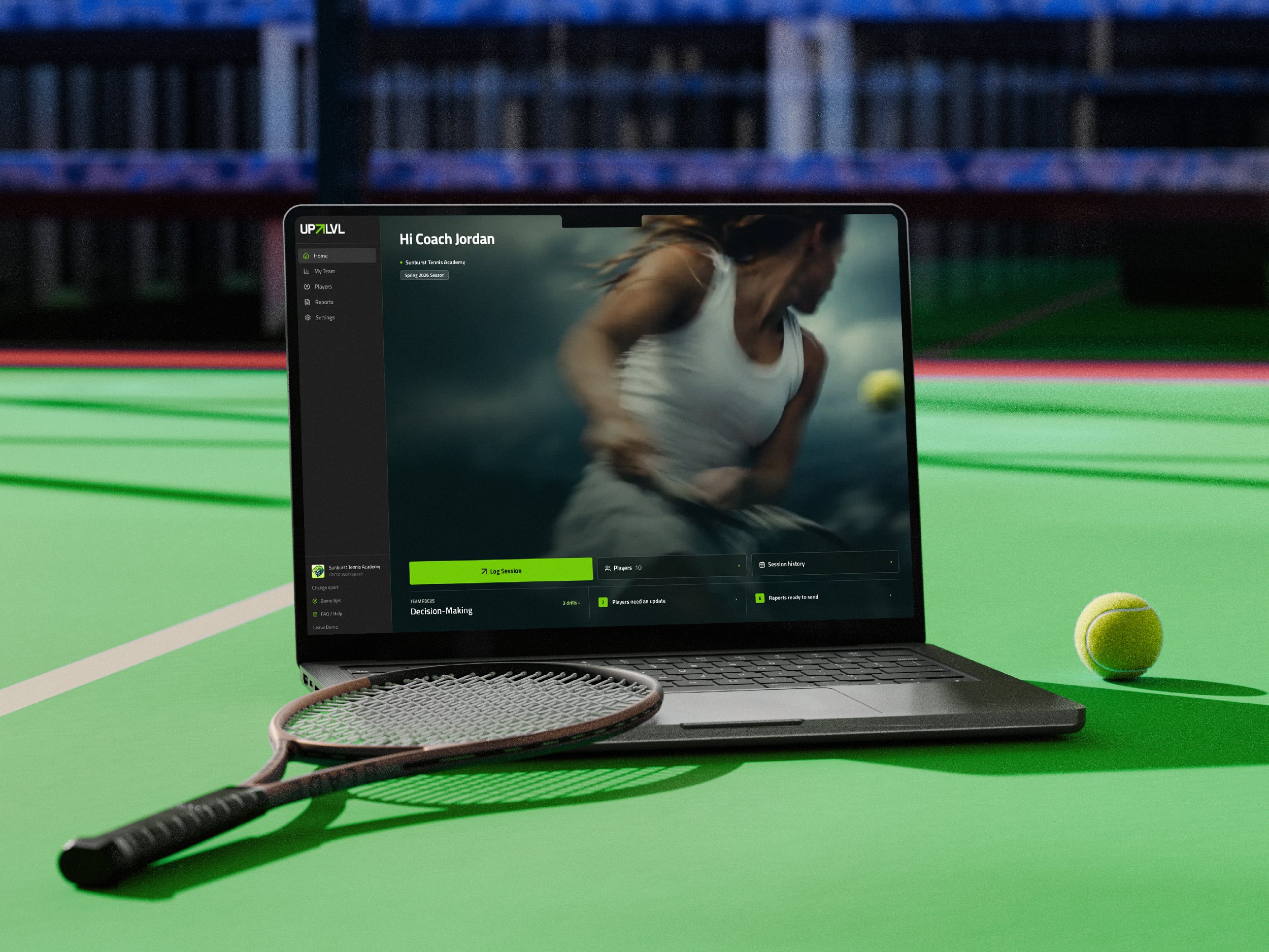 UPLVL platform courtside