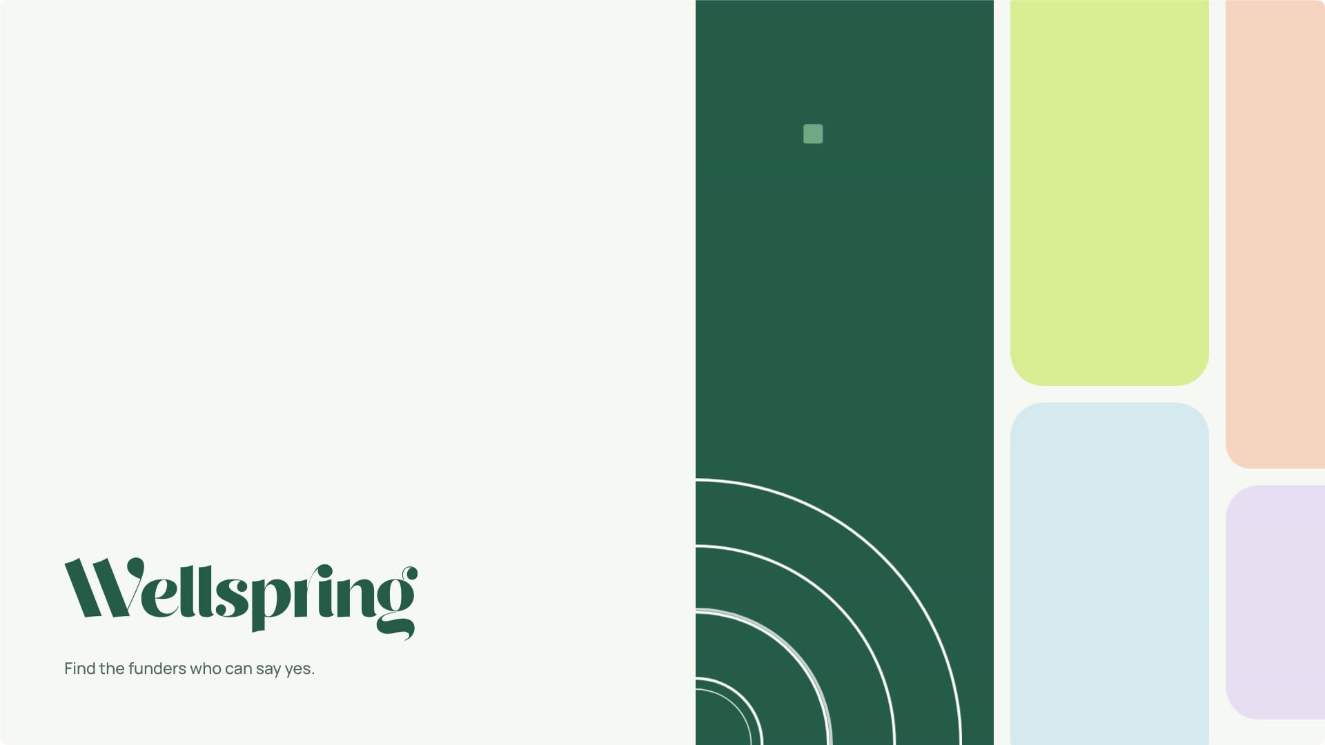 Wellspring wordmark beside the brand's color blocks