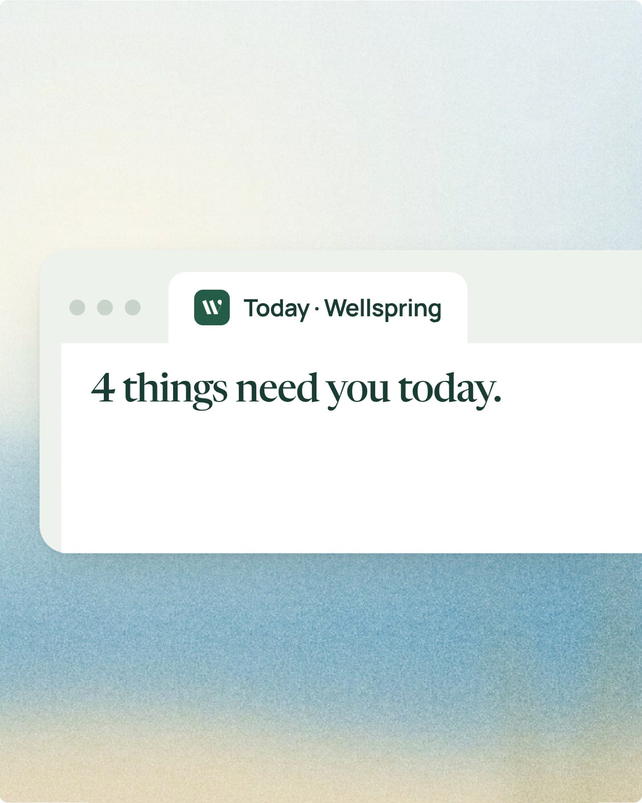 Wellspring in a browser tab